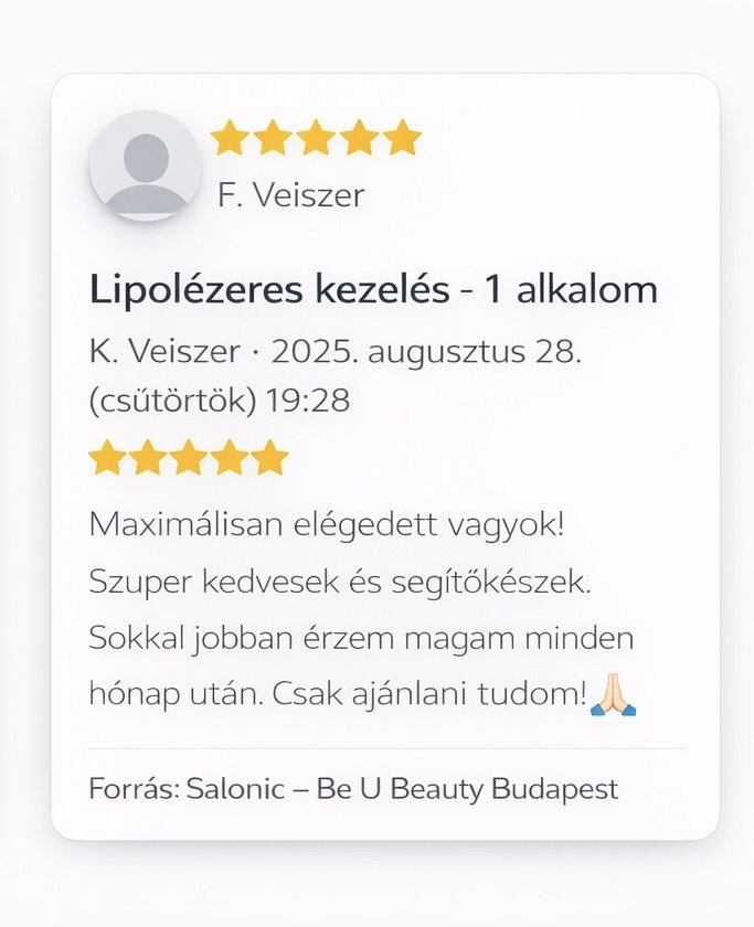 Visszajelzés — F. Veiszer — Lipolézeres kezelés